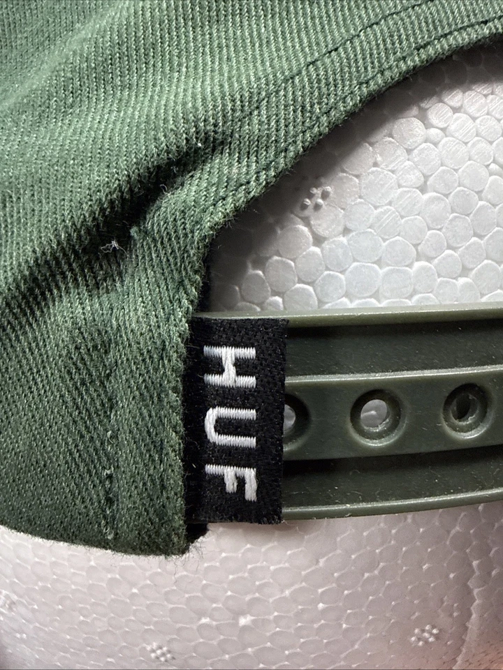 Sombrero Huf Snapback Verde Talla Única Logo Ajustable Patinador Skateboarding Foto 3 de 4