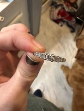 3 stone 14 karat white gold diamond ring