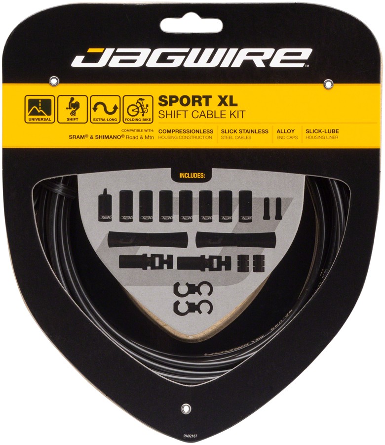 Комплект тросов переключения передач Jagwire Sport XL Black для SRAM - Нержавеющая сталь и скользкая смазка 5890₽