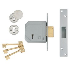 Image of UNION 3G114E 5 Lever Mortice Deadlock C-Series 80mm 3in Satin Chrome