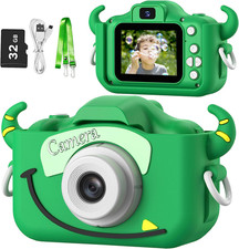 Kids Digital Video Camera Toy w/ Cartoon Cover 32GB SD Card Ages 3-8