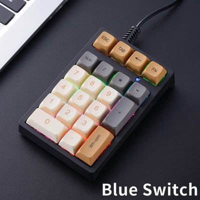 21-Key Wired Mechanical Number Pad, RGB Backlight, PBT Keycaps, Green Switch