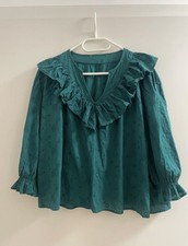Zara Boho-Bluse in Smaragdgrün Gr. L  Luftig...