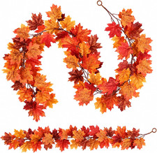 2 Pack 5.9Ft/Piece Fall Garland Maple Leaf Garlands for Fall Decor