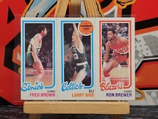 1980-81 Topps - Larry Bird, Fred Brown, Ron Brewer #198-31-228 (RC)