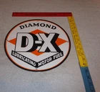VINTAGE DIAMOND D-X 11 3/4" PORCELAIN METAL SERVICE STATION DX GASOLINE OIL SIGN