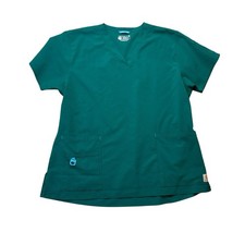 Carhartt Force Womens Scrub Top XL Green Modern Fit Short Sleeve Vneck