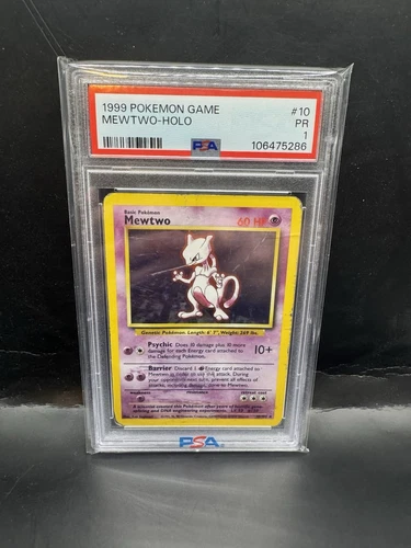 Pokemon TCG Mewtwo Base Set Holo 10/102 PSA 1 POOR