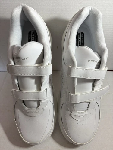 New Balance 577 Hook and Loop Walking Shoe Men Size 14 in White No Box