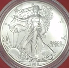 1989 AMERICAN EAGLE UNCIRCULATED SILVER DOLLAR COIN / ENCAPSULATED / COA