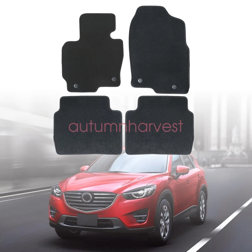 Alfombrillas delanteras y traseras de terciopelo negras 2013 2014 2015 2016 para Mazda CX-5 Foto 2 de 4