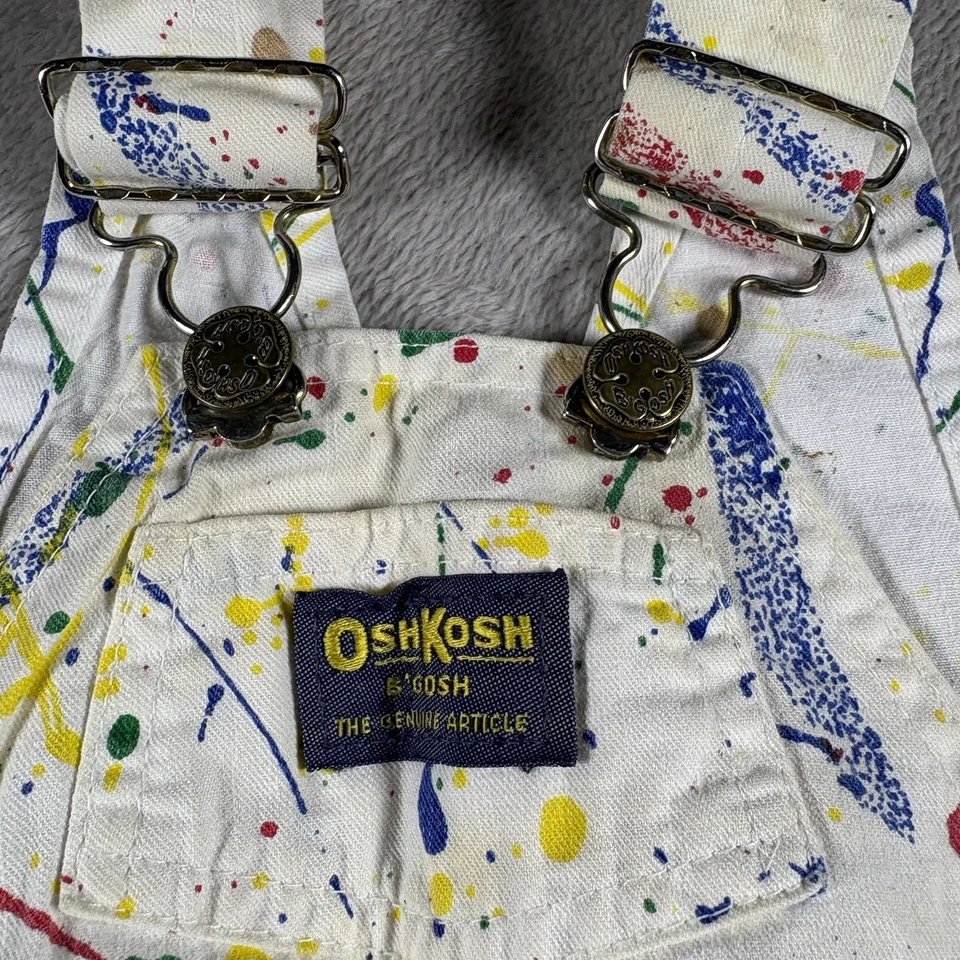 Mono de Colección Osh Kosh B"Gosh Pintura Salpicaduras Color Blanco Talla 12 Meses #2B Foto 2 de 4