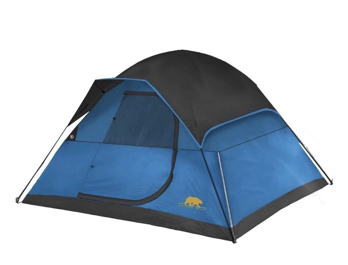 Golden Bear Wildwood 3 Person Dome Style Tent 7x7 Blue Outdoors Camping in Bag
