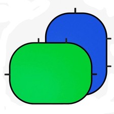 5x6.5ft Pop Up Green Screen, 2-in-1 Blue  Collapsible Chroma Key Backdrop for