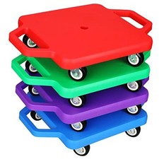 4 Pieces Sports Scooter Board with Handles Plastic Casters Floor Multi Colors
