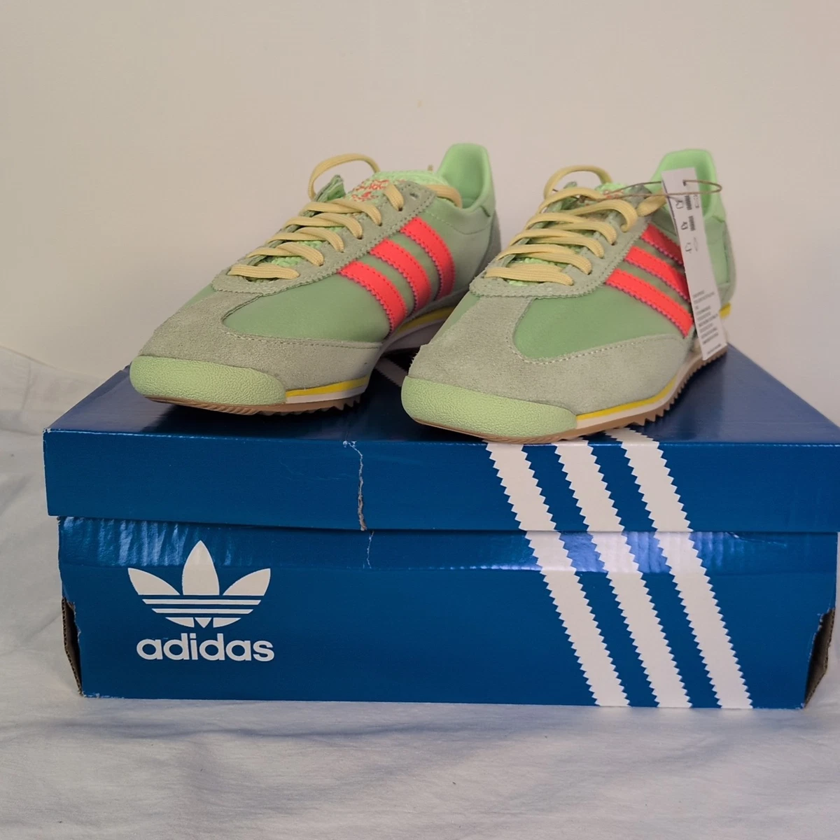 adidas gazelle silver green womens Adidas Green Stripe Track Pants – Ragstock main image 1
