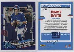 2023 Panini Donruss Optic Rated Purple Prizm /50 Tommy DeVito #280 Rookie RC