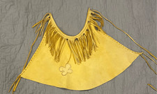 Vintage 1970 s Leather Suede Cow Hide Native American Style Halter