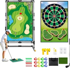 Golf Chipping Game with Stand - Golf Target Battle Game with Double-Sided Hittin