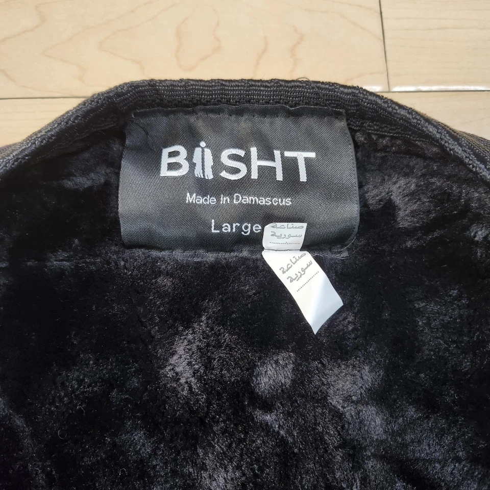 Farwa Bisht Black Winter Warm Arabic Cloak Long Fur Coat Robe Mens Large - Image 4 of 4