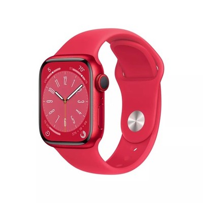 Apple Watch Series 8 (GPS + Cellular) 45mm Aluminum Case Red Sport Band