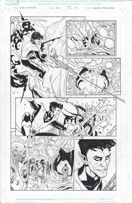 X-Men Empyre 3 pg 17 Nightcrawler ORIGINAL ART Andrea BROCCARDO