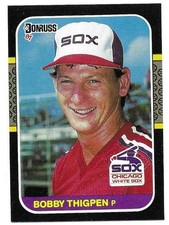 BOBBY THIGPEN 1987 DONRUSS ROOKIE CARD NEAR  MINT+ CONDITION. rookie card picture