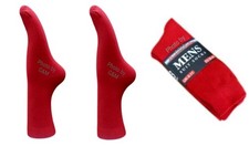Men's Red Cotton Calf Lengh Socks 3 Pair Pack Size UK 6-11 Eur 39-45 (0568)