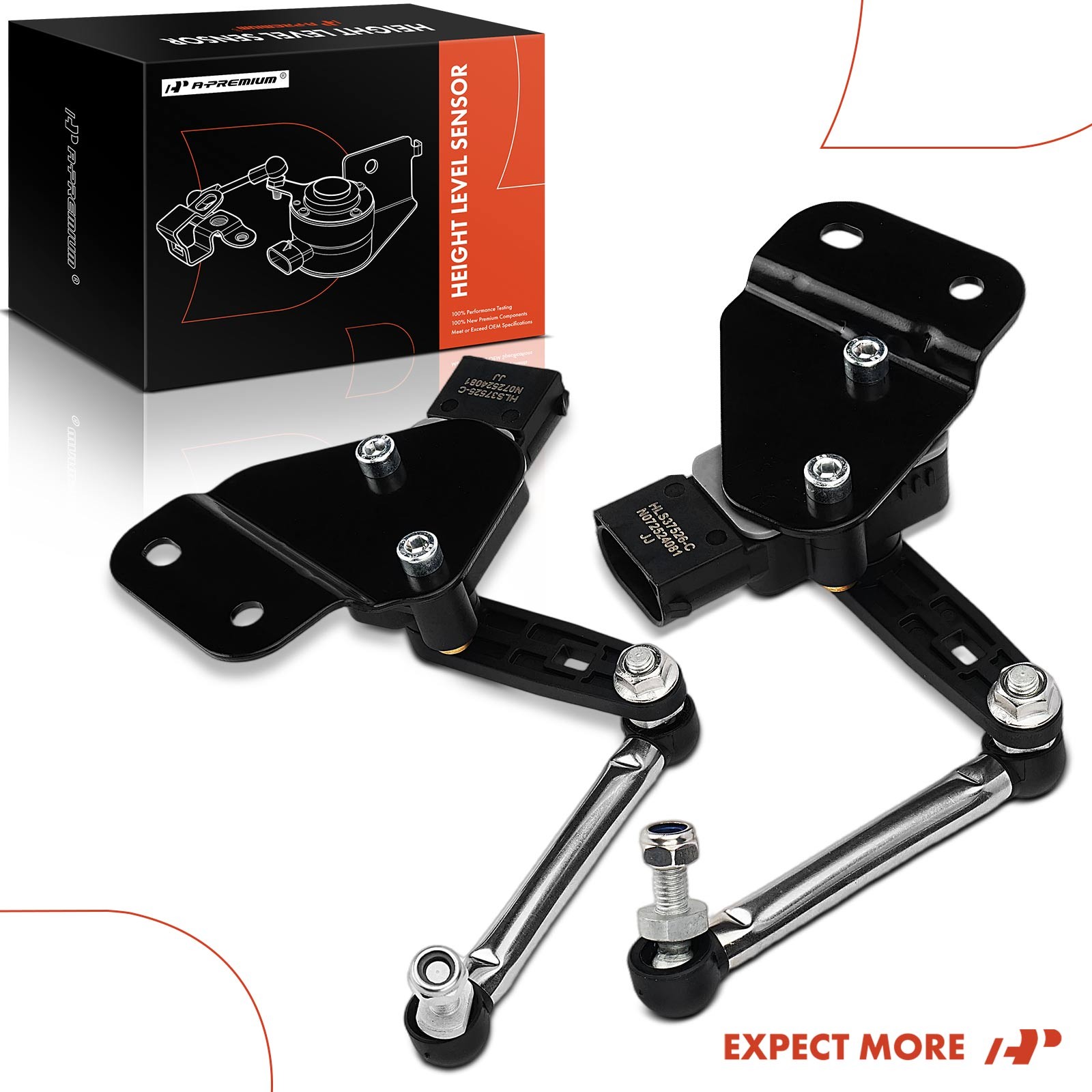 A-Premium 2x Front Ride Height Level Sensor Assembly for Maserati Levante 17-24
