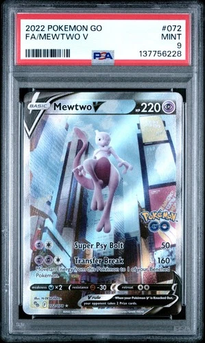 2022 POKEMON GO #072 FULL ART/MEWTWO V PSA 9