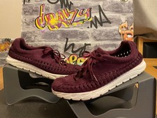 Nike Mayfly Woven burgundy Mens Uk9 suede Trainers Shoes Sneakers retro 🔥