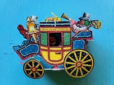 Vintage Christmas Ornament Graphics3 Inc Pop Up 3D Card Stagecoach 1993 Usa A+