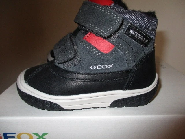 NIB Geox Baby Boys' Omar Wpf Waterproof Dark Gray/Red Shoes Size 4.5 US - Image 4 of 4