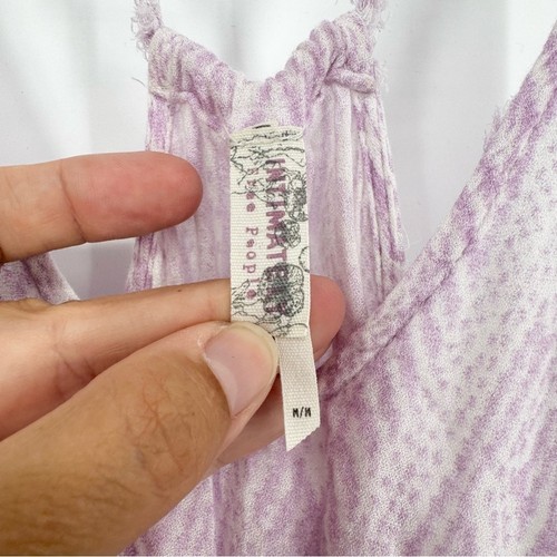 Free People Knot For You Slip Dress Aztec Print Lavender/White Size M Boho Fairy - Picture 9 of 14