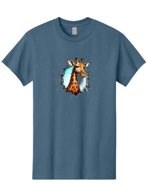 Giraffe-Breaking Mens Graphic Tee, 100% Cotton, Casual Summer Wear