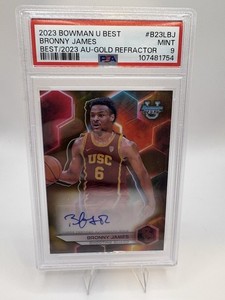 2023 Bowman U Best Bronny James Auto Gold Refractor /50
