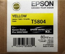 Genuine Epson T5804 Yellow Ink Cartridge80ml Stylus Pro 3800-3880 new exp.06/11