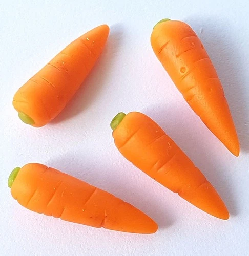 10 Dollhouse Miniature Carrots *Doll Barbi Food Diorama Play Set Vegetable Decor
