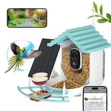 Smart Bird Feeder with Camera, Bird House with Solar Powered AI Recognition I...