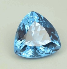 Aquamarine AAA 13.95 Ct Natural Sky Blue Brazilian Trillion PG Loose Gemstone