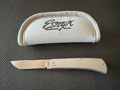 ESNYX Silver Line Workhorse Front Flipper Frame Lock Knife Ti/BB (ESN-WHFF-74)