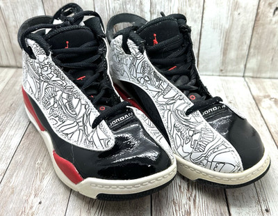 Nike DV1359-162 Air Jordan Dub Zero Black Red PS Sneaker Shoes Youth Size 12C.
