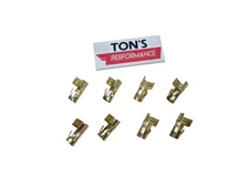 8 / Pk Brass Straight 180 degree Snap Crimp Spark Plug Distributor Coil Terminal