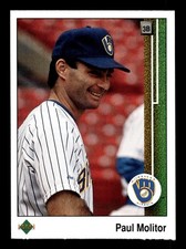 1989 Upper Deck  #525 Paul Molitor  Milwaukee Brewers  Baseball Card