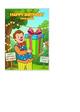 MR Tumble Themed Birthday Greetings Card Personalise Name