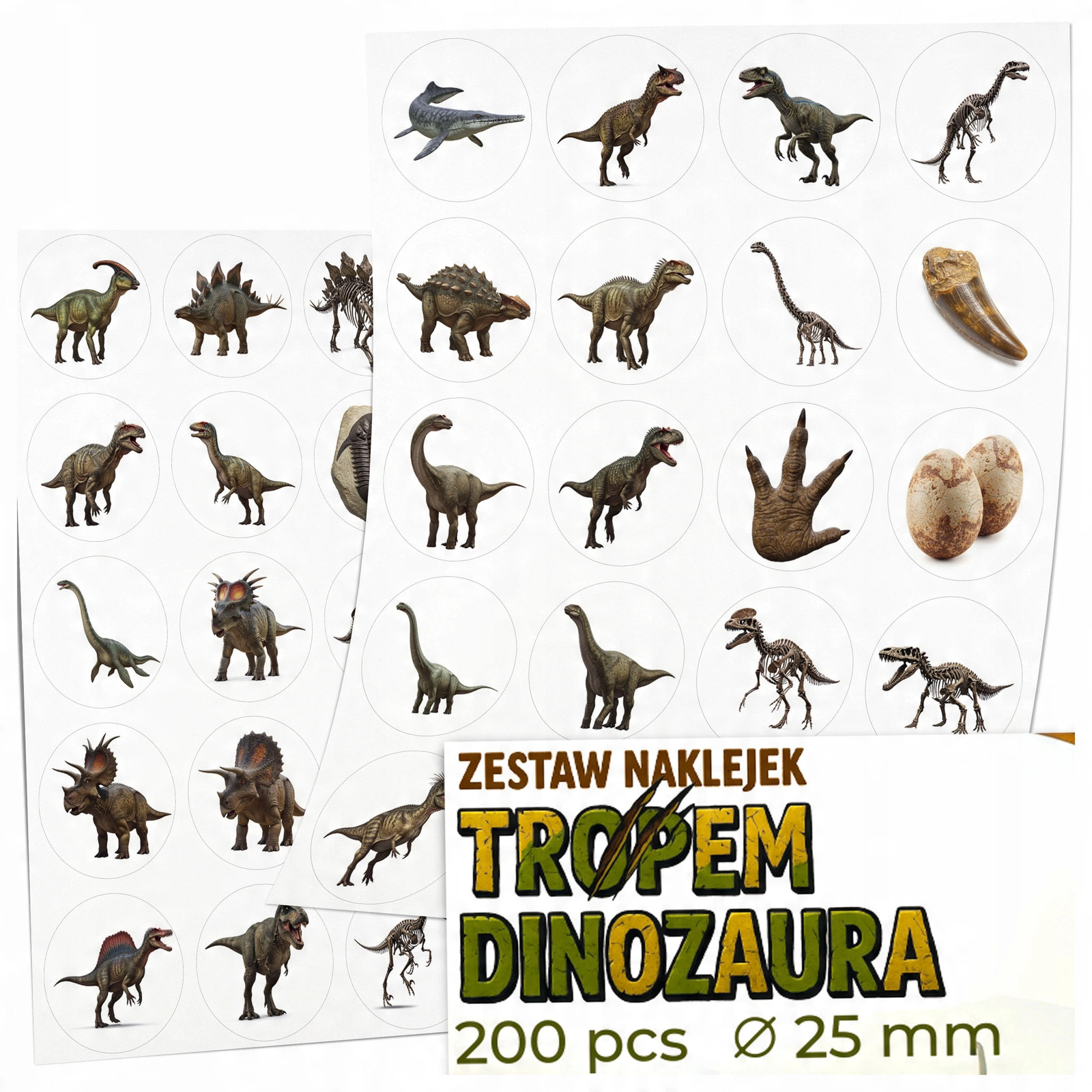 5907587838000 Naklejki Motywacyjne dinozaury 25mm Tobby 2890₽