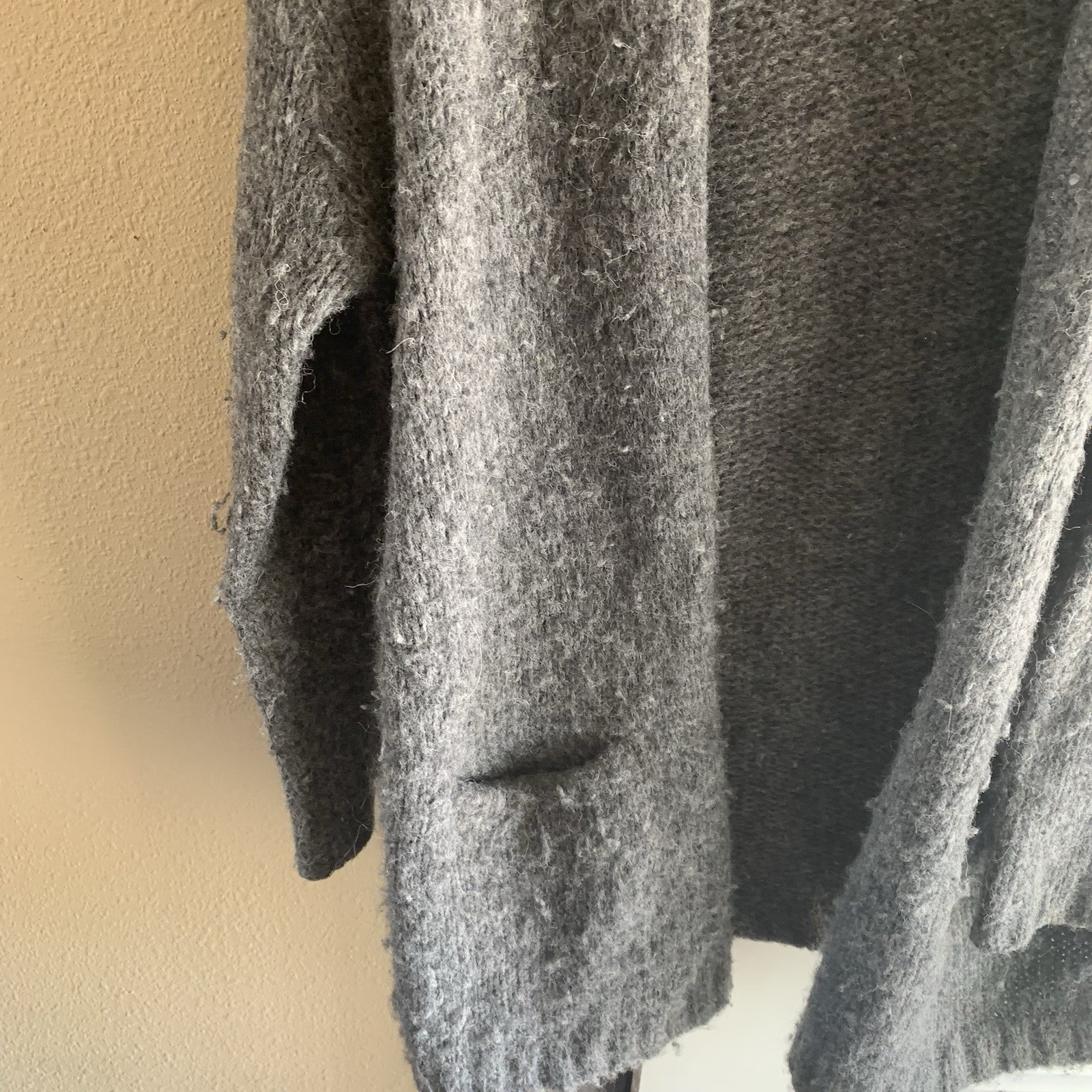 Johnny Was Solid Gray Open Front Baby Alpaca Wool… - image 6