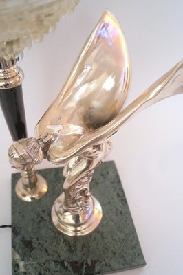 Prunkvolle Art Déco Tischlampe ''ELEANOR ECSTASY''  Unikat Tischleuchte versilbert