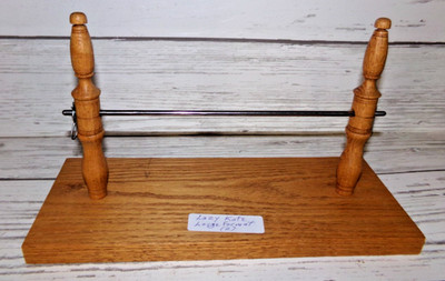 LAZY KATE BOBBIN YARN HOLDER WOOD AND METAL SPIN CROCHET KNIT