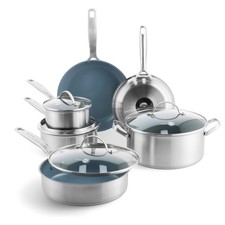 GreenPan Treviso 10 Piece Cookware Set, Non-Toxic PFAS-Free PotsPans LidsSaut 